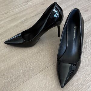 SHEIN Glossy Black Stiletto Heels